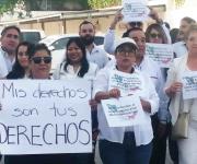 Protestan empleados del Poder Judicial en Reynosa