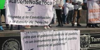 REYNOSA | Plantón de trabajadores del Poder Judicial de la Federación