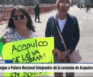 Llegan a Palacio Nacional integrantes de la caravana de Acapulco