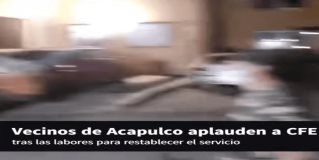 Nacional | Así reaccionaron vecinos de un sector en Acapulco luego de que empleados de la CFE lograron restablecer el servicio de energía eléctrica