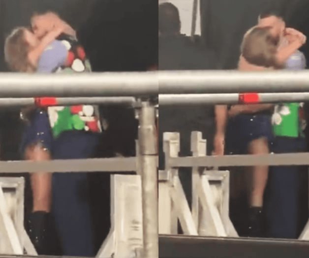 El intenso beso entre Taylor Swift y Travis Kelce