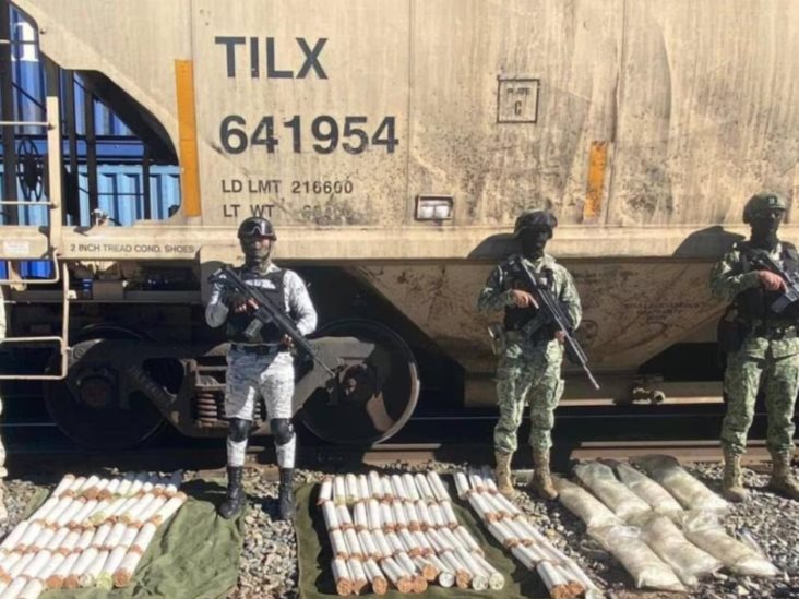 Aseguran 111.5 kgs de metanfetamina ocultos en ferrocarril en Sonora Aseguran 111.5 kgs de metanfetamina ocultos en ferrocarril en Sonora