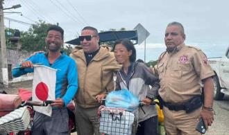 Arriban ciclistas japoneses a la zona de Tampico Arriban ciclistas japoneses a la zona de Tampico