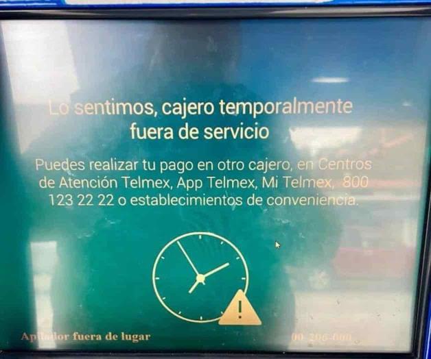 Cajero de Telmex fuera de servicio