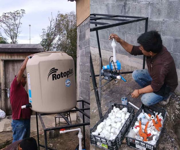 Dotan de tinaco y sistema de bombeo a 75 familias en Nuevo Progreso