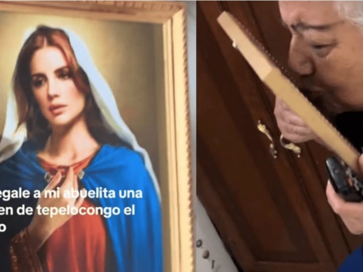 Con rostro de Lana Del Rey imagen de la Virgen