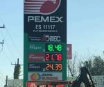 Fluctúa gasolina entre 16.99 y 18.48 pesos en la frontera