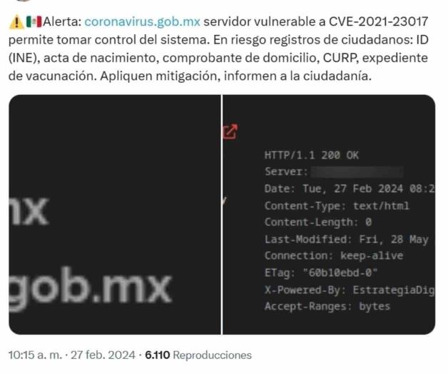Bases de datos de Gobierno de México, vulneradas por hackers