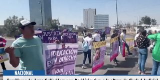 Puebla | Familiares de Luna Sofía bloquean Periférico Sur, a la altura de Ciudad Judicial