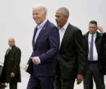 Joe Biden, Obama y Clinton juntos en evento político