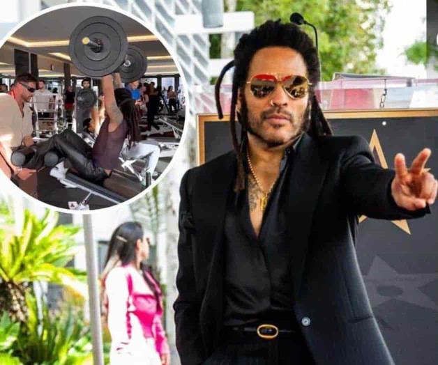 Lenny Kravitz se ejercita con pantalones de cuero Lenny Kravitz se ejercita con pantalones de cuero