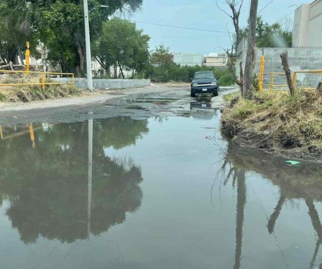 Denuncian fuga de aguas negras