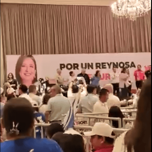 En su encuentro con simpatizantes en Reynosa, la candidata Xóchitl Gálvez Ruiz narra que tuvo miedo al transitar por la carretera a Miguel Alemán.