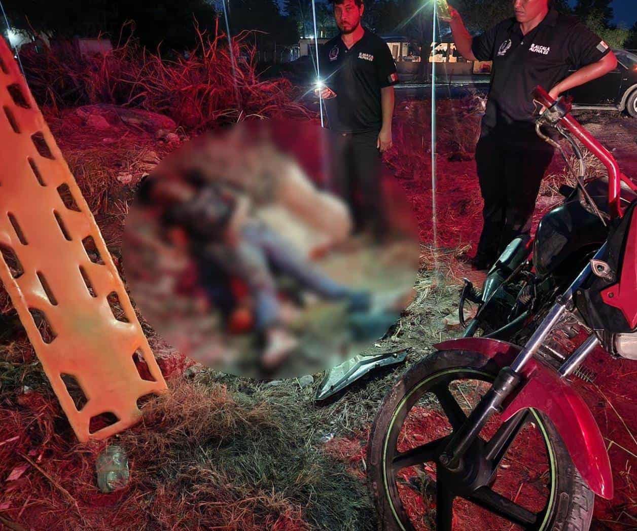 Queda malherido motociclista tras accidente en Valle Hermoso
