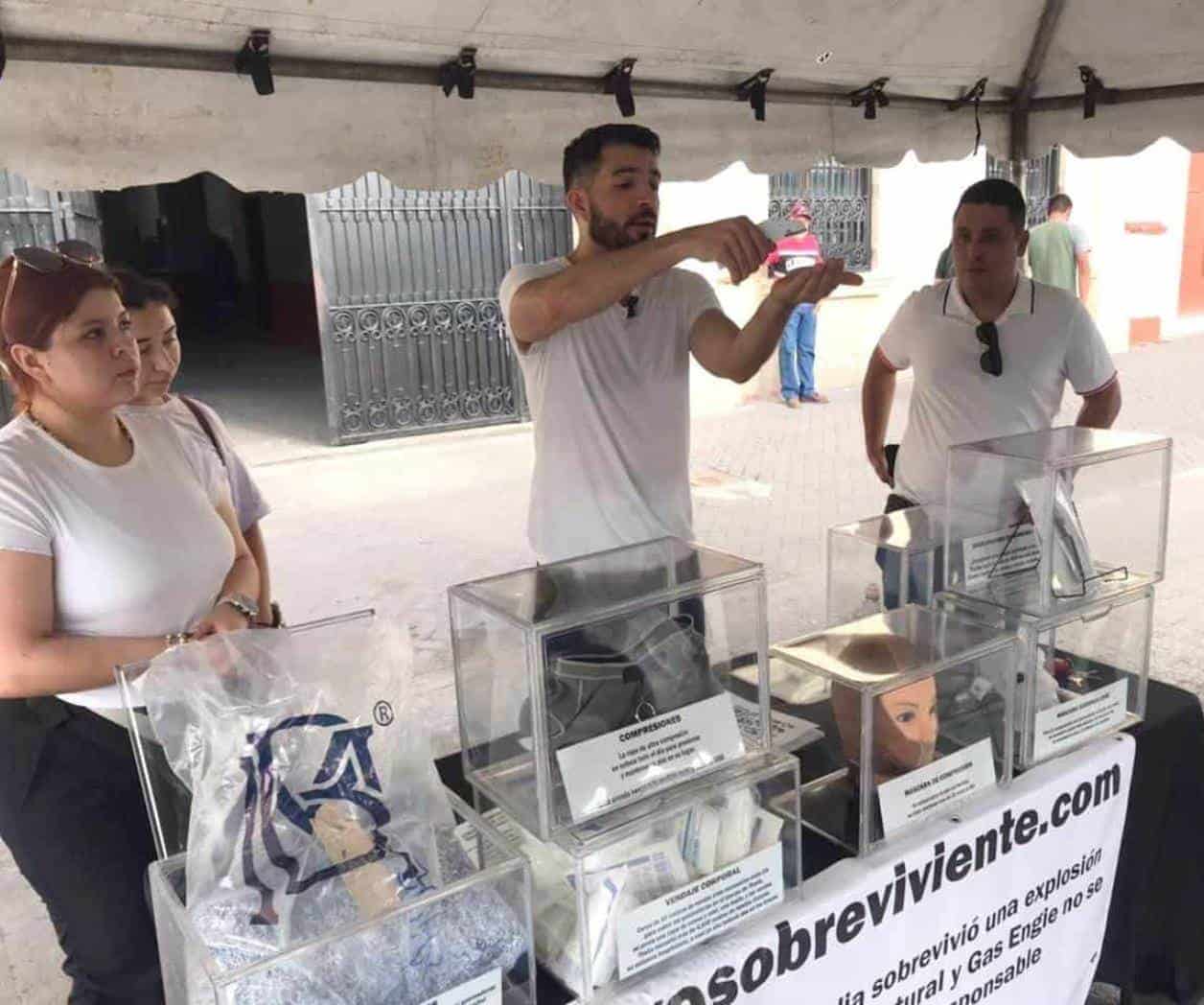 Protestan familiares de Thal&iacute;a; v&iacute;ctima de explosi&oacute;n en Matamoros