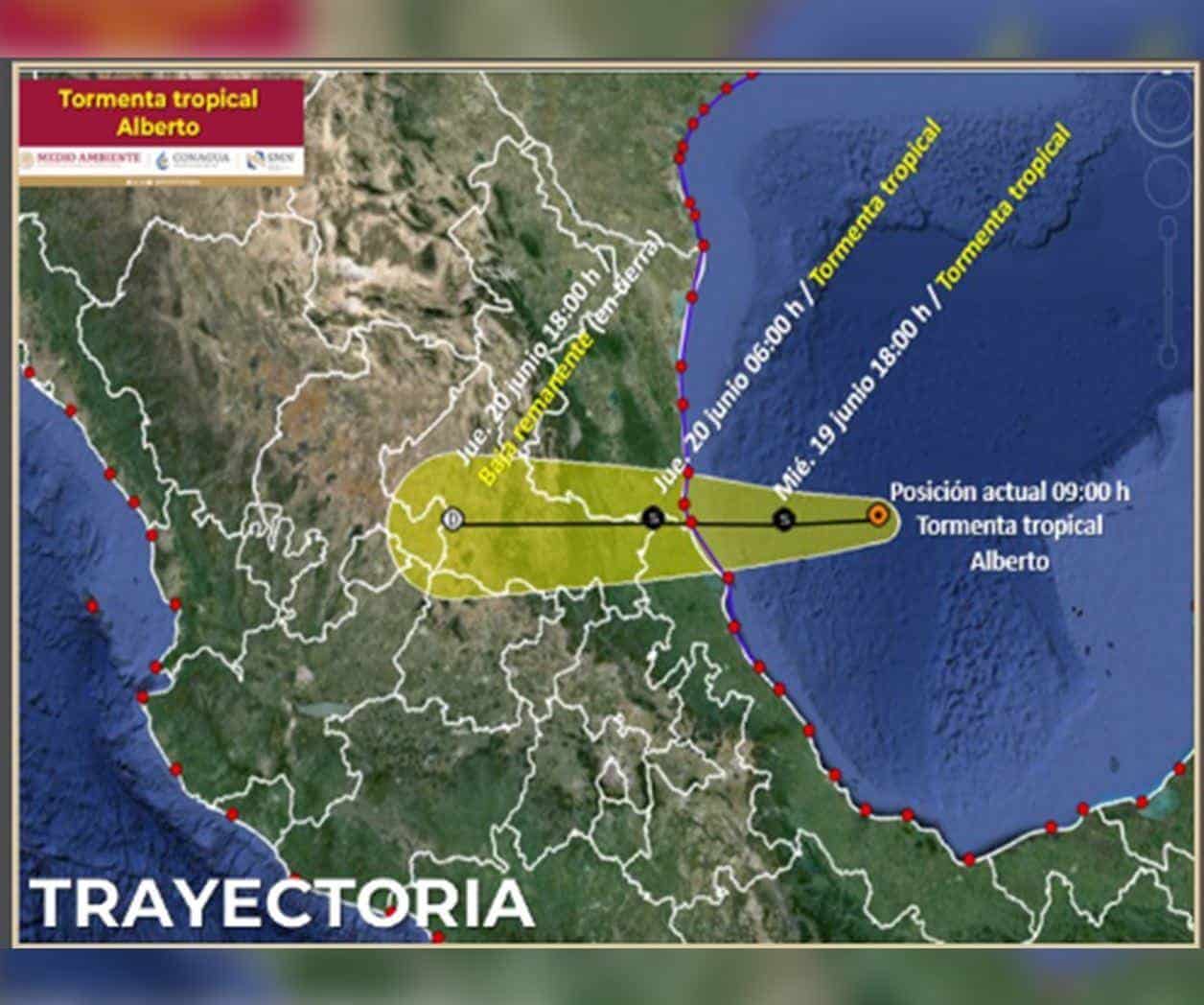 Se forma la tormenta tropical Alberto en el Golfo de México