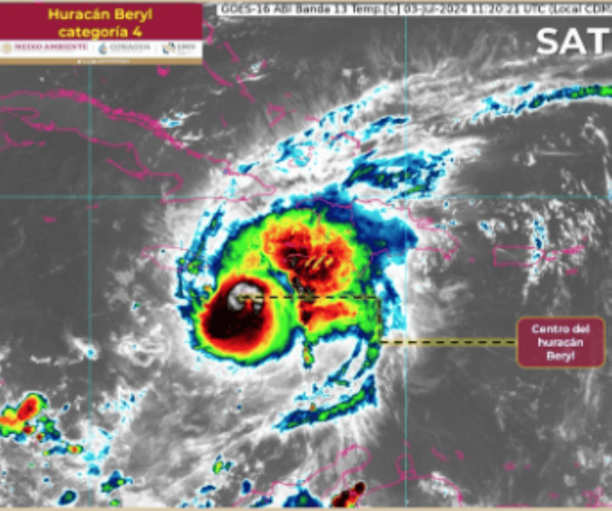 Alerta verde por Huracán Beryl en 106 municipios de Yucatán