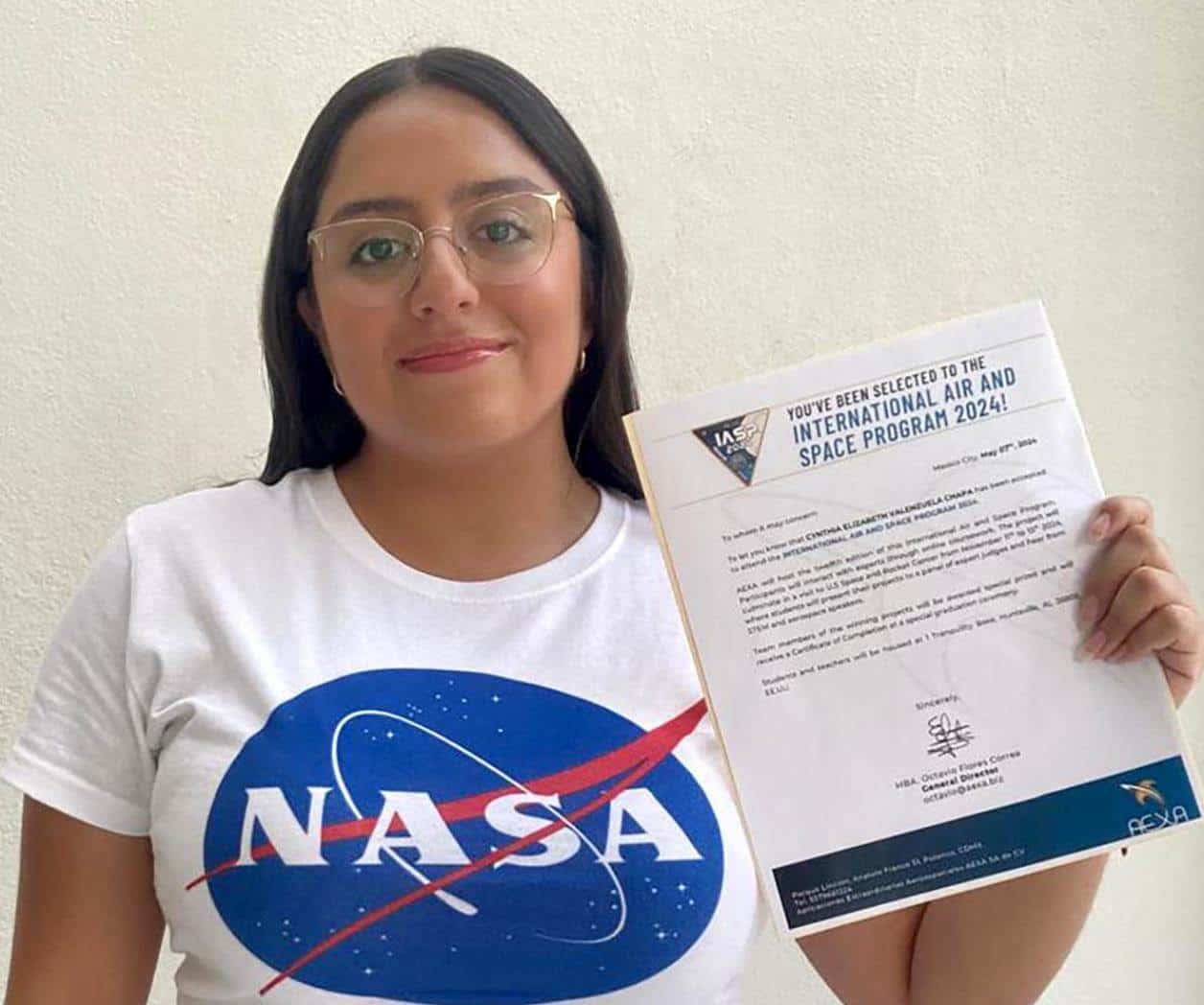 Estudiante de UANL seleccionada por la NASA: Cynthia Valenzuela Estudiante de UANL seleccionada por la NASA: Cynthia Valenzuela