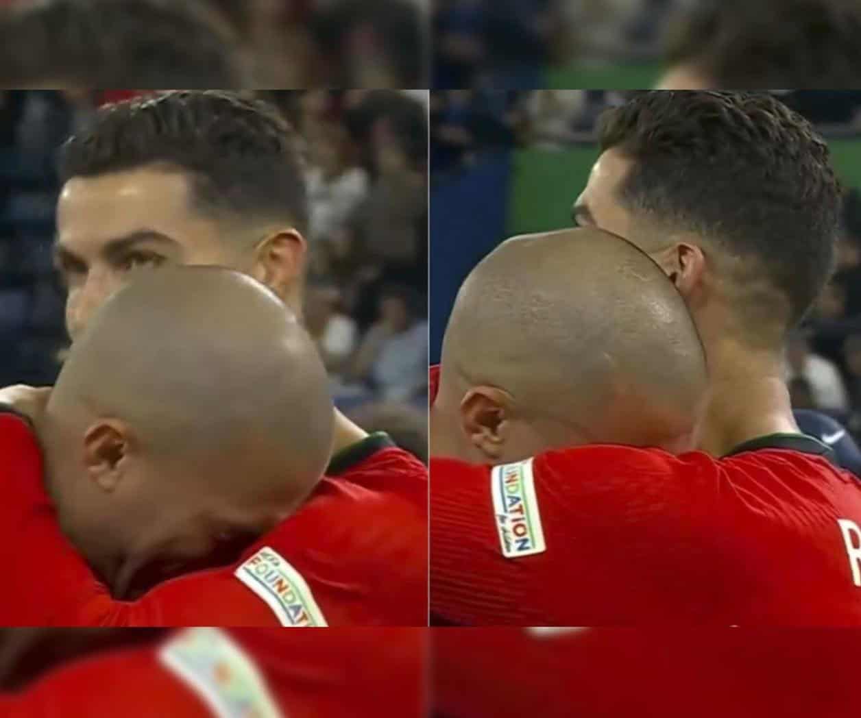 Cristiano Ronaldo llora con Pepe al quedar eliminados de Eurocopa