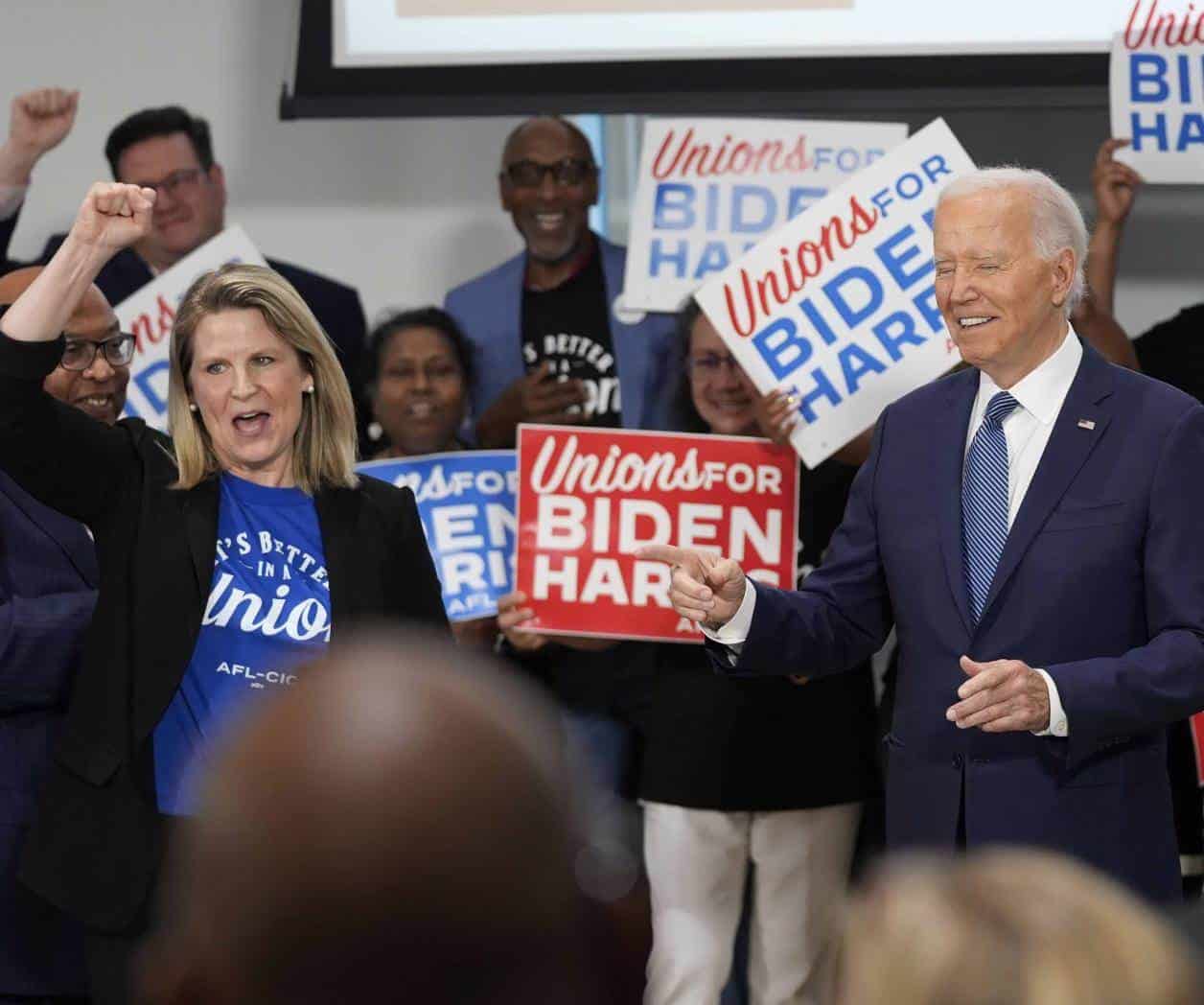 Busca Biden apoyo de líderes sindicales