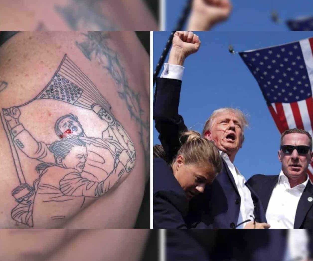 Hombre se tatúa escena del atentado contra Trump