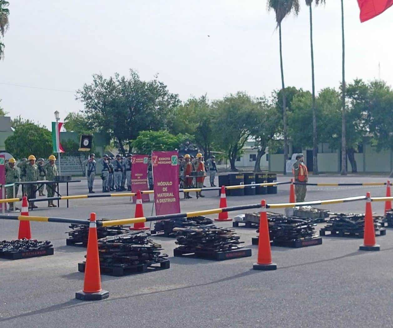 Destruyen más de mil armas y 200 mil cartuchos en Reynosa