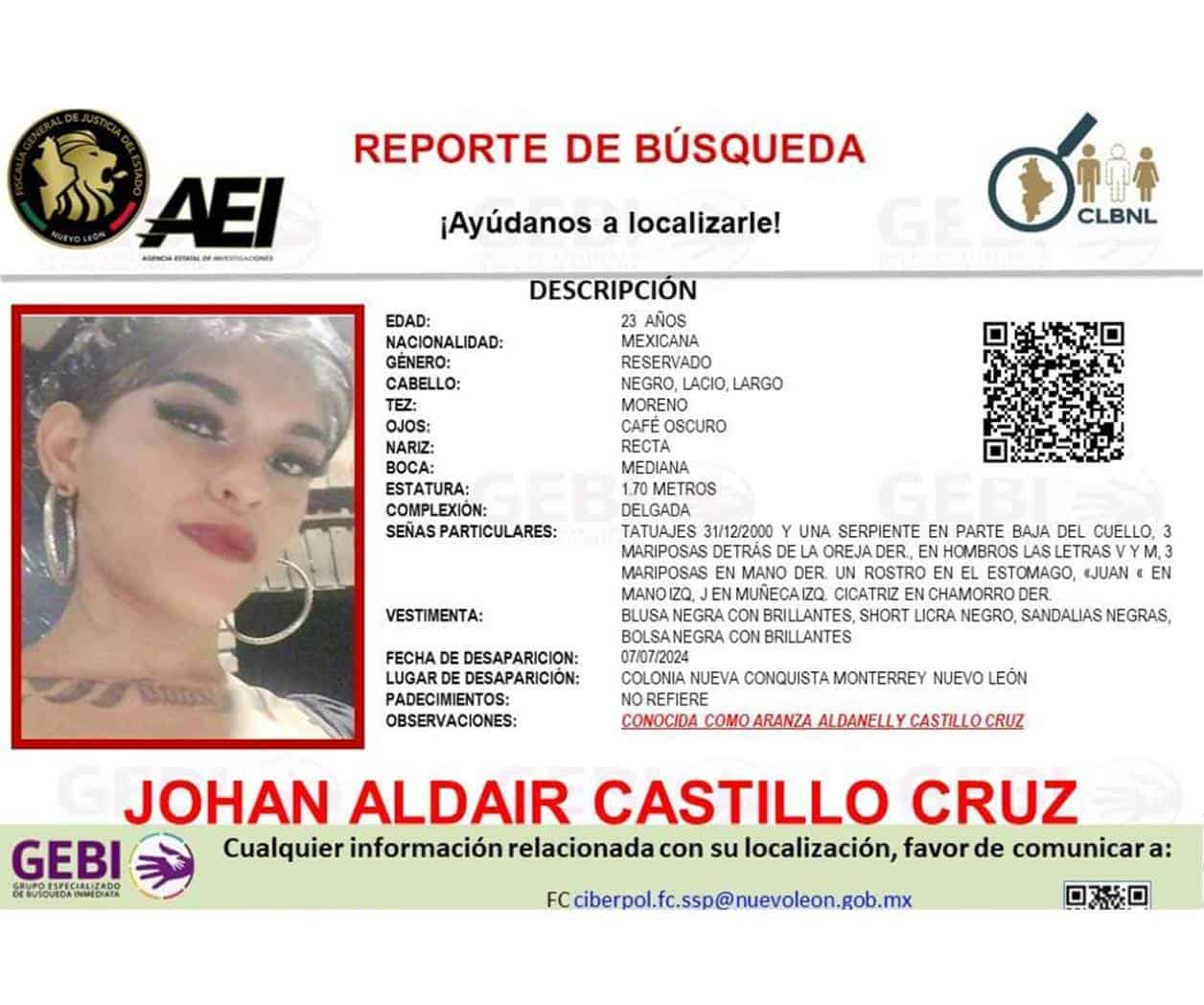 Búsqueda y hallazgo de joven trans en Monterrey