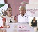 AMLO encabeza consigna de ¡Es un honor estar con Claudia hoy!