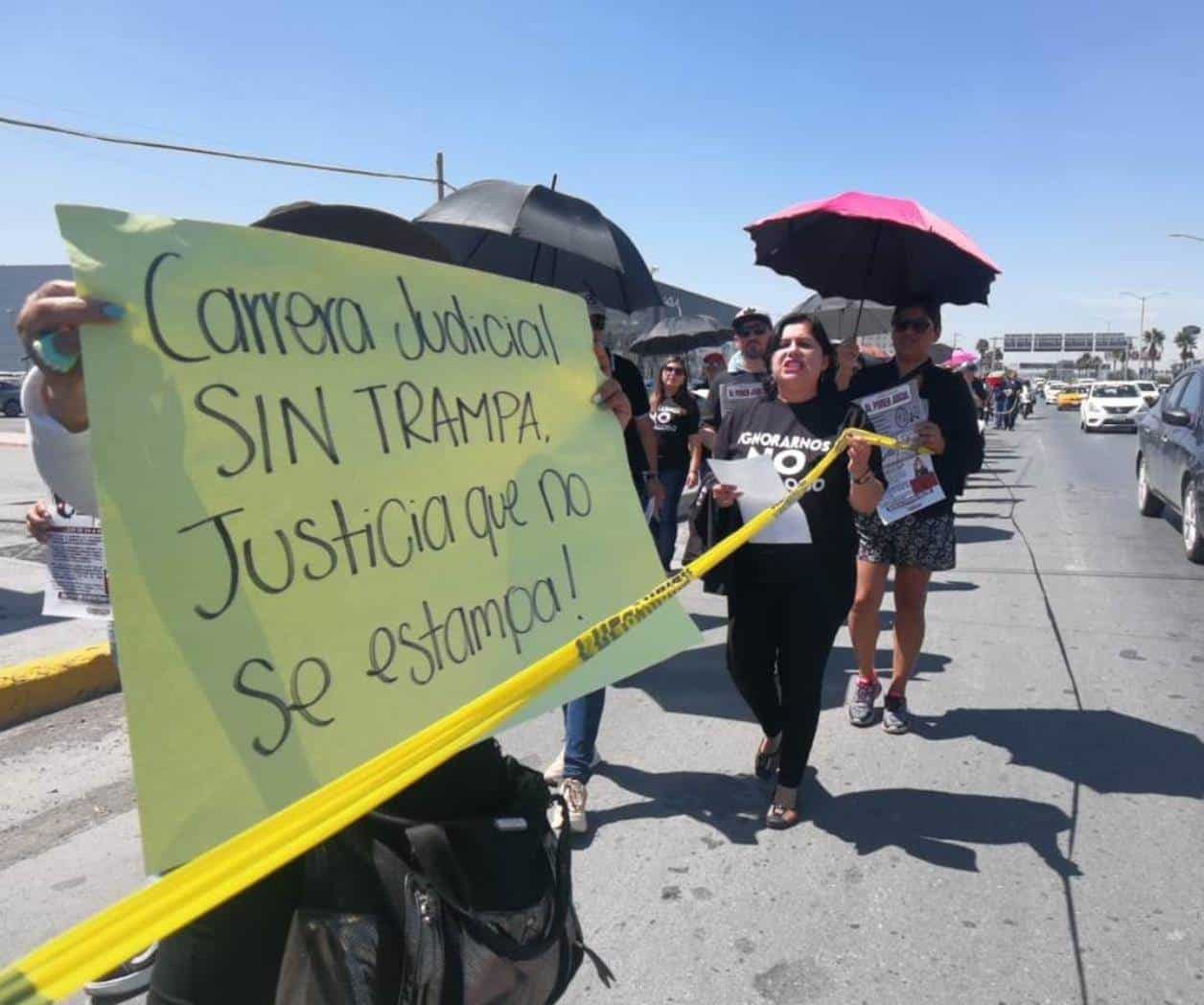 Protesta de empleados del Poder Judicial Federal de 3 estados en Saltillo