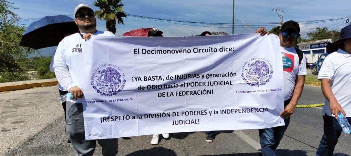 Trabajadores del PJF en Tamaulipas protestan contra reformas judiciales