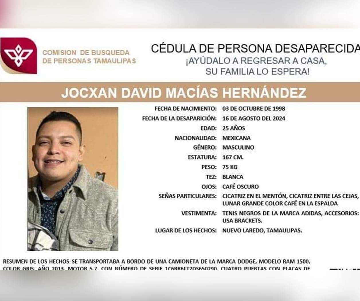 Desaparición de joven de San Luis que viajaba a Texas