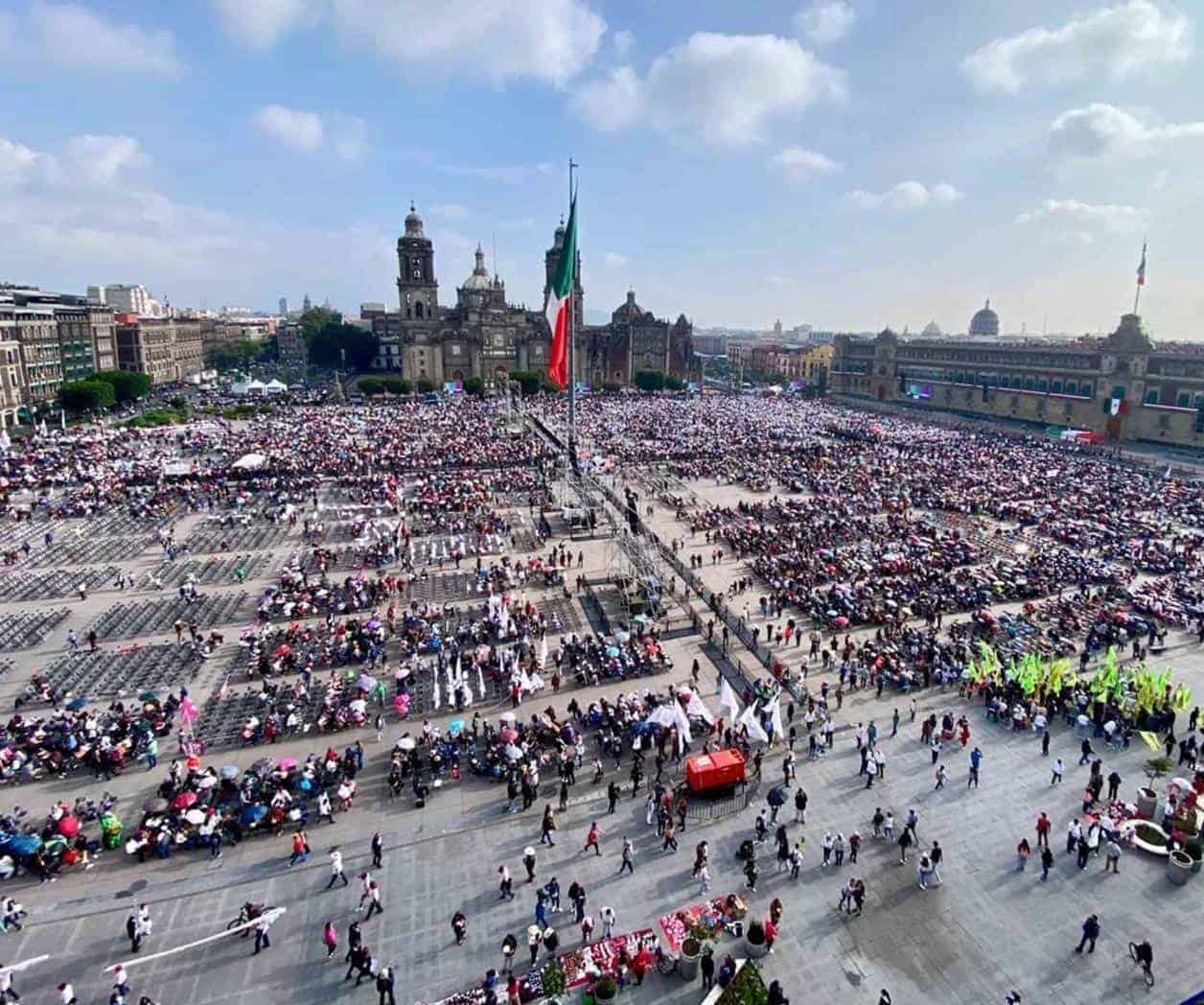 Así luce el Zócalo de la CDMX, previo al último informe de AMLO