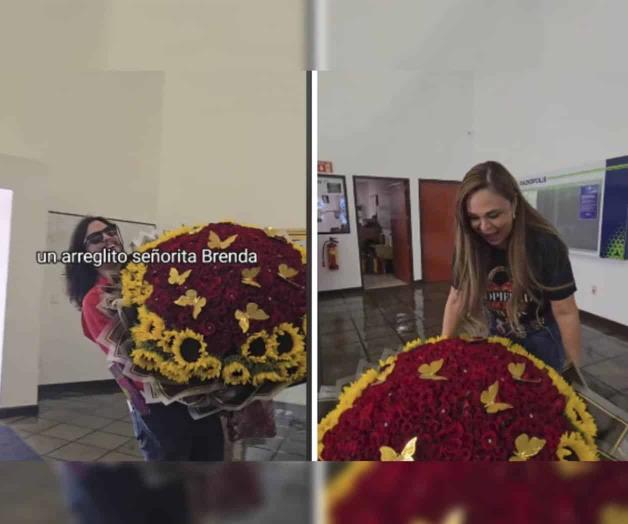 Brenda Bezares recibe ramo de flores por aniversario con Mayito