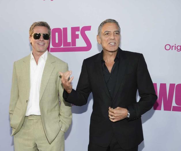 Brad Pitt y George Clooney presentan Lobos en Hollywood