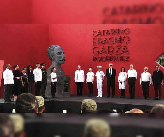 AMLO rinde homenaje a Catarino Garza en Matamoros