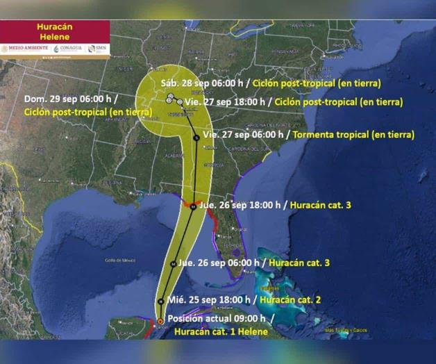 Tormenta Tropical Helene se convierte en Huracán Categoría 1