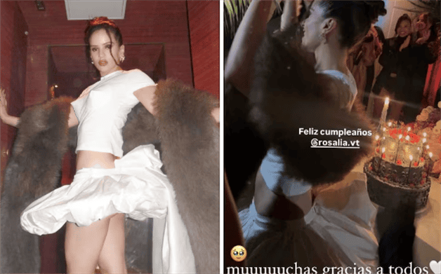 Rosalía celebra su cumpleaños con impactante minifalda globo