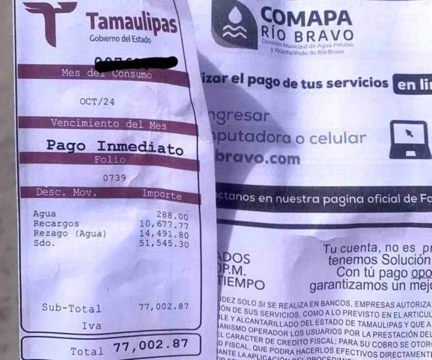 Debe usuario más de 70 mil pesos a Comapa y se viraliza en redes Debe usuario más de 70 mil pesos a Comapa y se viraliza en redes
