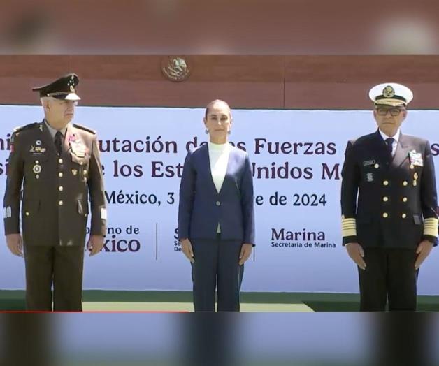 Claudia Sheinbaum se reúne con Fuerzas Armadas en evento militar