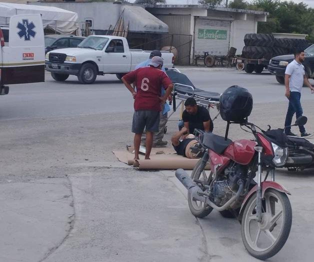 Otro motociclista caído en choque