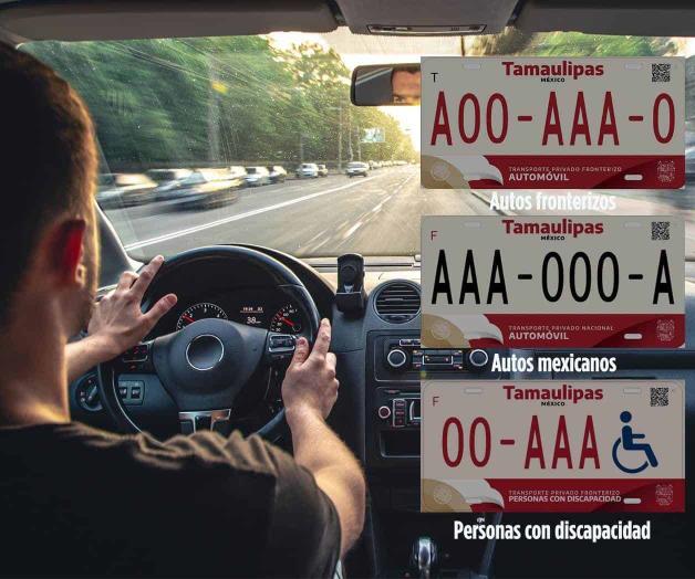 Alistan canje de placas vehiculares en Tamaulipas: Contemplan 1 mill&oacute;n 980 mil autos