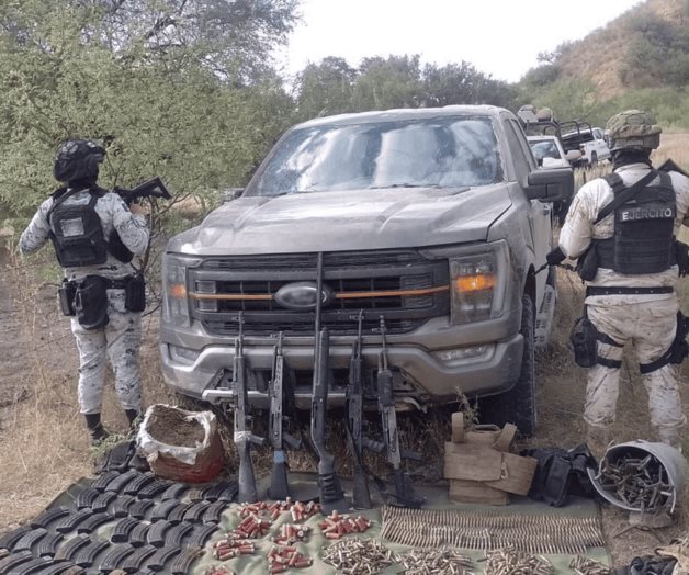 Aseguran Guardia Nacional y Ejército una blindada y lanzagranadas Aseguran Guardia Nacional y Ejército una blindada y lanzagranadas
