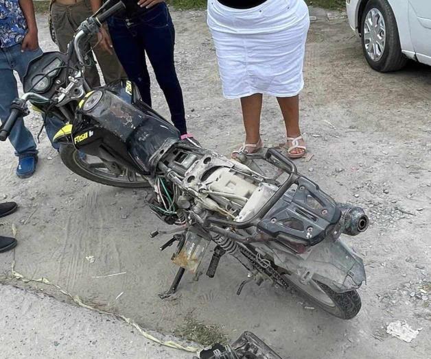 Motociclista herido en un fuerte choque