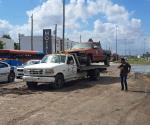 Acciones de retiro de autos de yonque en vía pública de Matamoros