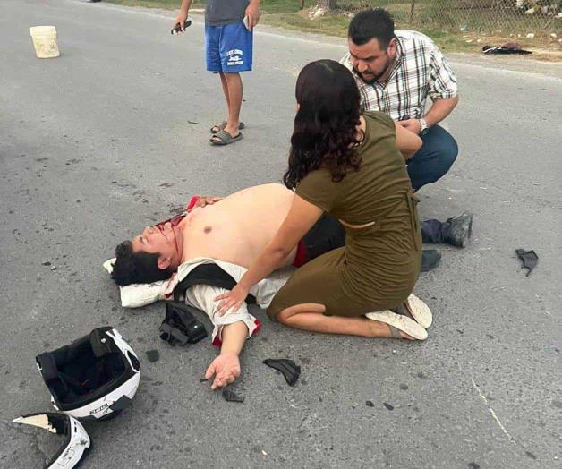 Atropellan a motociclista Atropellan a motociclista