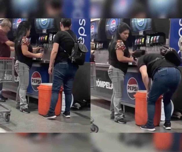 Clientes de Costco llenan hielera con refresco de máquina en Jalisco Clientes de Costco llenan hielera con refresco de máquina en Jalisco
