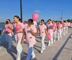 Cierran con caminata campaña de detección del cáncer de mama en Reynosa