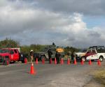 Continúa cerrado camino Los Tres García en Díaz Ordaz por fuga de gas