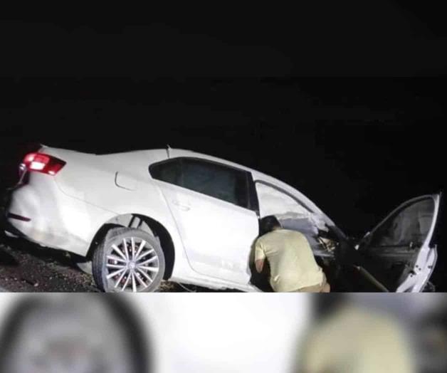 En la Matamoros-Reynosa: Se ensarta contra viga en carretera