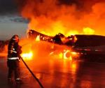 Incendio de tráiler en Carretera Atongo de Abajo en Cadereyta
